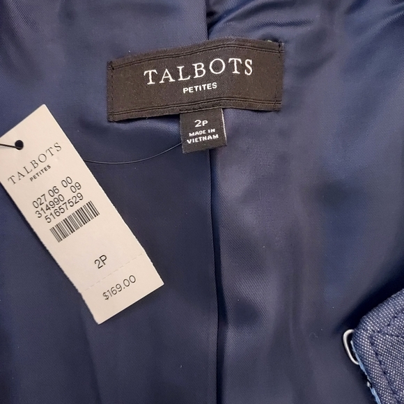 Talbots Petites Cotton/Poly Blend Tapestry 2pc Suit: Navy/Grey/Cream Tweed. NWT. - Picture 6 of 16